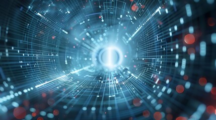Leinwandbilder - Digital background perfect for tech processes, neural networks, artificial intelligence, data transfer and encryption, digital archives, sound and graphic presentations, science. Generative AI.