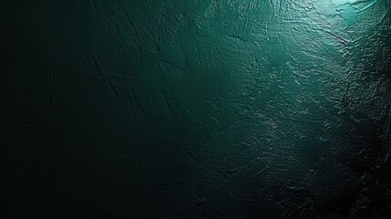 Poster - Dark green gradient textured background with illuminated spot on black noise texture effect suitable for wide banner