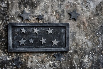 Poster - A black and white photo of stars on a wall, suitable for use in educational or inspirational contexts