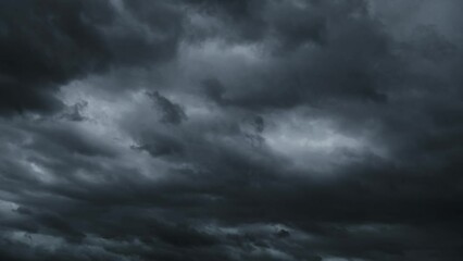 Wall Mural - time lapse of dark sky with storm clouds
