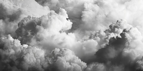 Poster - A picture of clouds in black and white colors
