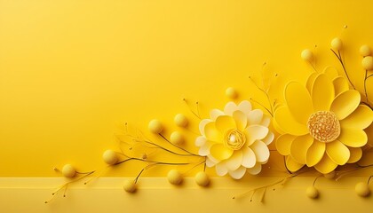 3d illustration plain two toned festive yellow background