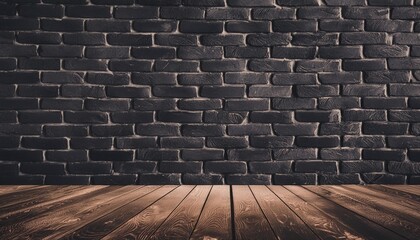 Wall Mural - black brick wall dark background for design