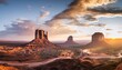 © Ashleigh - monument valley usa colorful sunrise or sunset with dramatic clouds desert landscape of navajo nation park in utah and arizona a famous travel destination for it s red rock formations
