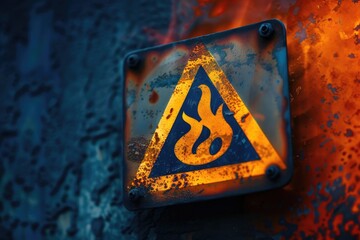 Aufkleber - Close-up shot of a sign on a metal surface with clear text and background