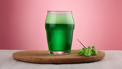 Sticker - glass of green beer isolated on a white background