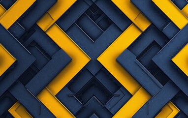 Wall Mural - 
Metallic Chevron Blue yellow pattern with dark background Pattern and Design Concept