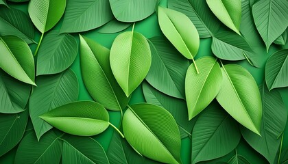 Wall Mural - green background with leaves