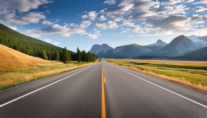 Wall Mural - empty open highway in wyoming