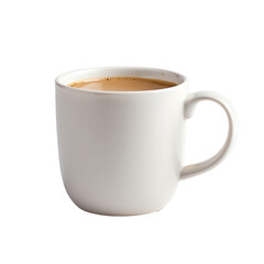 Coffee in White Ceramic Mug Classic and Cozy Beverage Moment cut out transparent isolated on white background PNG file