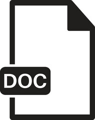 Poster - doc file icon isolated on white background . document icon vector . file format icon