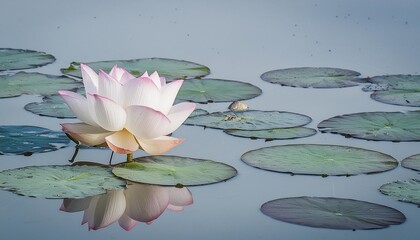 lotus pink isolate white flowers bloom