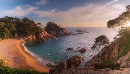 Wall Mural - lloret de mar castell plaja at sa caleta beach