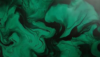 Wall Mural - dark green watercolor texture with black swirls in the style of a matte paper background banner abstract background of green emerald marble surface