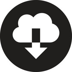 Poster - download cloud button icon in trendy style isolated on white background . download icon . vector ill