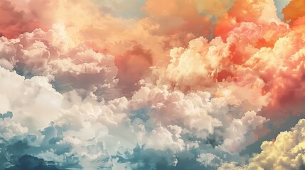 Wall Mural - texture background of clouds