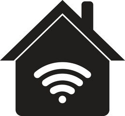 Poster - Home wifi icon . Home icon with wifi sign . Smart home icon vector . Wireless network icon