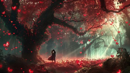enchanted love forest in the valentines day pragma.