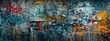© QuietWord - graffiti wall abstract background, Generative Ai not real photo, idea for artistic pop art background backdrop