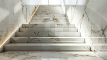 Wall Mural - luxury white marble stairs in mansion