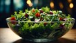 © DEER FLUFFY - Fresh and Crisp Mixed Salad Greens A Double Exposure Silhouette in a Inviting Salad Bowl.