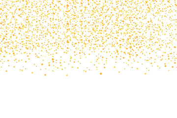 Wall Mural - gold glitter shiny particles confetti falling on transparent background