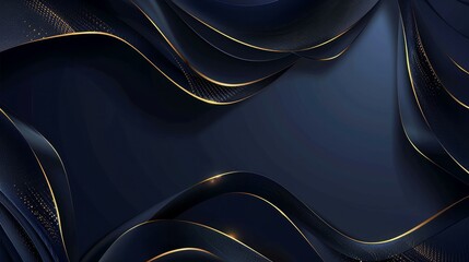 Wall Mural - Dark blue background with gold lines and texture.
