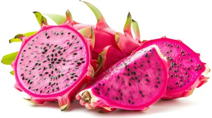 Wall Mural - Dragon fruit isolated on a white background.
