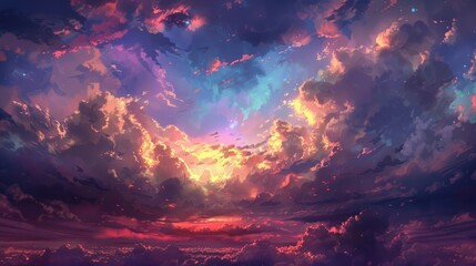 Wall Mural - Colorful clouds during sunset