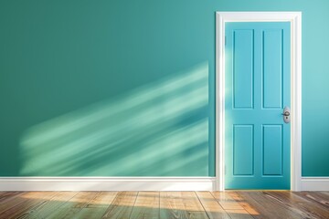 Wall Mural - Open door emitting light possibilities growth achievements concept motivation learning skills knowledge heaven doors exit abstract simple background new ways entering leaving space imagination