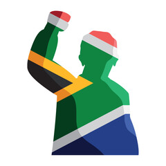 Wall Mural - south africa flag shape man