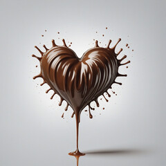 Artistic Composition of Generative AI Reimagines Melted Chocolate in Heart Shape for Valentine's Day