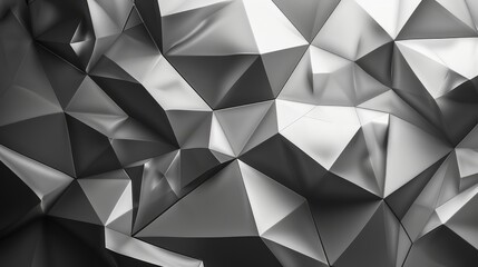 Poster - Silver low poly background and splash screen.