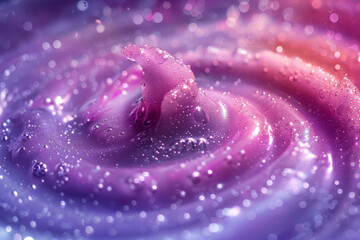Poster - Macro image of the vibrant, swirling patterns forming as the smoothie blends,