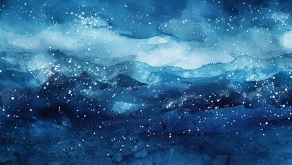 Wall Mural - background painting of blue watercolor space. illustration painting.