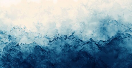 Wall Mural - An abstract watercolor paint background with a dark blue color grunge texture for the banner and background