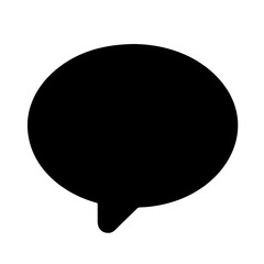 Wall Mural - Speech bubble icon, vector illustration of a black speech bubble with a tail, isolated