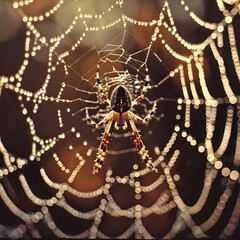 Spider and Web A close-up