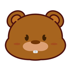 Canvas Print - Cute kawaii beaver animal character emoticon Vector