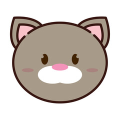 Poster - Cute kawaii cat animal character emoticon Vector