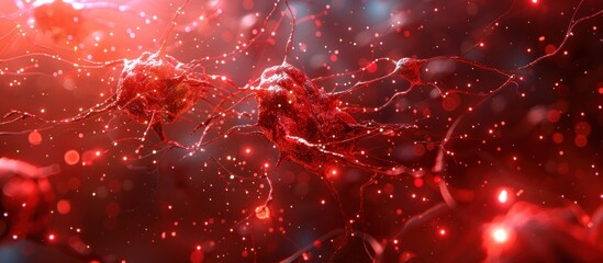 Poster - Red network in sci-fi backdrop
