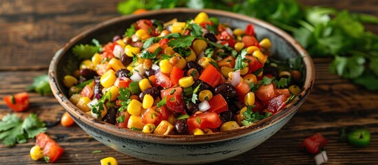 Wall Mural - Mexican corn salad with black beans