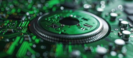 Poster - Close up of a green computer disk