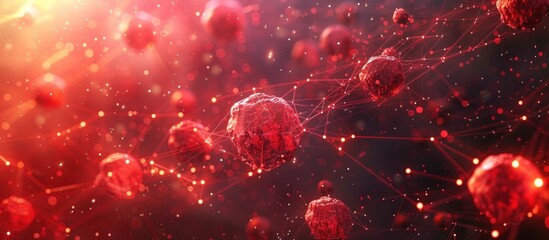 Poster - Sci fi backdrop with a vivid red network for an extraterrestrial organism idea