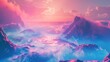 © vannet - Landscape vapor wave synth background.