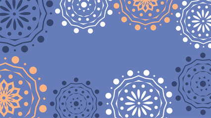 Wall Mural - Vector. Web banner, poster, cover, splash screen, social media, backgraund with copy space for your text. Perforated bright patterns Papel Picado, floral pattern. National Hispanic Heritage Month.