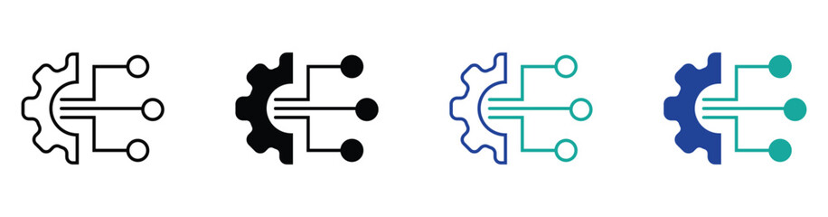 Canvas Print - technology icon in different style vector illustration. two colored and black technology vector icons designed in filled, outline, line and stroke style can be used for web, mobile, UI