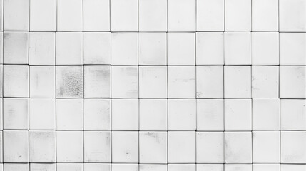 Poster - Subtle textured white square ceramic tiles in seamless pattern