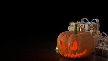 Poster - The  jack o lantern for halloween or holiday concept 3d rendering.