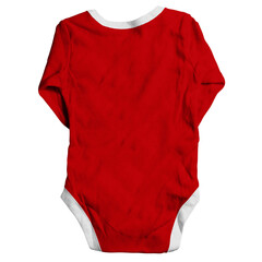 Wall Mural - You can easily apply your incredible designs with this Back View Outstanding Longsleeve Baby Bodysuit Clothing Mockup In True Red Color.